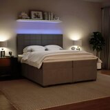  Krevet s oprugama i madracem svjetlosivi 200x200 cm baršunasti | shoptok.hr