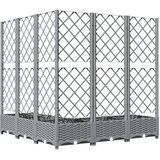  Vrtna sadilica s rešetkom svjetlosiva 120x120x121,5 cm PP | shoptok.hr