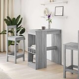 vidaXL Barska miza s policami siva sonoma 90x47,5x103,5 cm inž. les | Shoptok.si
