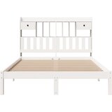 vidaXL Knjižna postelja brez ležišča bela 140x190 cm trdna borovina | Shoptok.si
