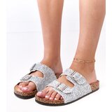  Silver Glitter Cork Sole Sandals Flotila | Shoptok.si