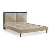Bobochic Paris Modra/bež oblazinjena oblazinjena zakonska postelja z letvenim dnom 160x200 cm Mara – | Shoptok.si