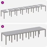 vidaXL Jedilna Garnitura za Vrt 17 pcs Svetlo siva Za 16 oseb | Shoptok.si