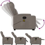 vidaXL Masažni naslonjač na podizanje od tkanine smeđesivi | shoptok.hr