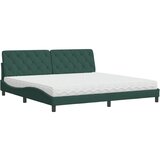 vidaXL Postelja z vzmetnico temno zelena 200x200 cm žamet, (21216023) | Shoptok.si