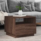 Furnova Klubska mizica z LED lučkami rjavi hrast 50x49x40 cm, (21913229) | Shoptok.si