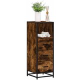 vidaXL Kopalniška omarica dimljen hrast 35x37,5x100 cm inženirski les | Shoptok.si