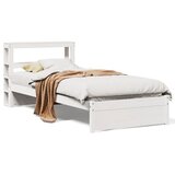  Okvir kreveta s uzglavljem bijeli 75x190 cm od borovine | Eponuda.com