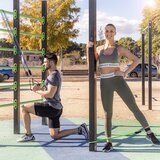  Pack postaja za dvigovanje telesa Fitness in komplet uporovnih trakov z dodatki in vadnico InnovaGoods | Shoptok.si
