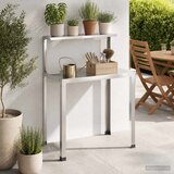  Stol za presađivanje 80 x 50 x 104 cm Nehrđajući čelik Srebrna | shoptok.hr