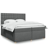 vidaXL Box spring postelja z vzmetnico temno siva 200x200 cm blago Cene