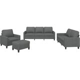  4-dijelni set sofa s jastucima tamnosivi od tkanine | Eponuda.com