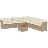 Maison Chic Seti vrtnega pohištva - Vrtna garnitura - Vrtni pohištvo set 10-delna z blazinami bež poli ratan, (21821829) | Shoptok.si