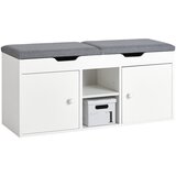 SoBuy klop za čevlje s sedežem v beli barvi v stilu minimalizma, (20814981) | Shoptok.si