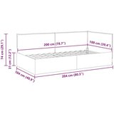 vidaXL Kotna postelja z vzglavjem Temno siva 100 x 200 cm blago | Shoptok.si