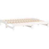  Dnevni ležaj na izvlačenje bijeli 2 x (100 x 200) cm borovina | shoptok.hr