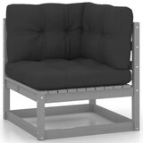 vidaXL Kutna vrtna sofa s antracit jastucima od masivne borovine Cijene