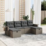 vidaXL 6-dijelni set vrtnih sofa od poliratana s jastucima sivi | shoptok.hr