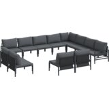 vidaXL Vrtna sedežna garnitura 12 pcs Antracitna Jeklo | Shoptok.si