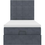 vidaXL Otomanski posteljni okvir z vzmetnicami siv 90x190cm žamet | Shoptok.si