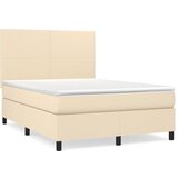  The Living Store Box spring postelja z vzmetnico krem 140x190 cm blago - Box Spring Postelja, (21455893) | Shoptok.si