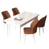 Hanah home set trpezarijski sto i 4 stolice arp white tile red Cene