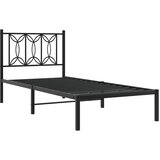  Metalni okvir za krevet s uzglavljem crni 75x190 cm | shoptok.hr