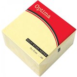 Optima Blok samolepilnih lističev, 75 x 75, 450 listov, pastelno rumen Cene