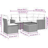  6-dijelni set vrtnih sofa s jastucima bež od poliratana | shoptok.hr