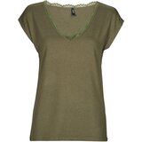 Only Topi & Bluze ONLMOSTER S/S LACE V-NECK TOP CS JRS Zelena Cene