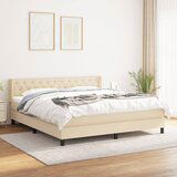 The Living Store Box spring postelja z vzmetnico krem 160x200 cm blago - Box Spring Postelja, (21514586) | Shoptok.si