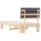  Posteljni okvir z oblazinjenim vzglavjem Temno siva 75 x 190 cm, (5000101708) | Shoptok.si