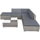  Vrtna sedežna garnitura 6-delna z blazinami poli ratan siva, (20672280) | Shoptok.si