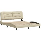 vidaXL Posteljni okvir z vzglavjem krem 160x200 cm blago, (21081677) | Shoptok.si