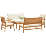 vidaXL Vanjski kauč set Set od 5 Prirodni Čvrsto drvo akacije | shoptok.hr