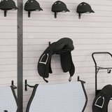 vidaXL Sklopivi zidni stalak za sedlo crni željezni | shoptok.hr