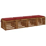  Jastučići za sjedalo od 4 dijela SOEST 4 kom. 100% poliester - Burgundac (poliester) 40 x 40 x 3 cm 4 | shoptok.hr