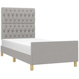  Okvir kreveta bez madraca svjetlosivi 90x200 cm od tkanine | shoptok.hr
