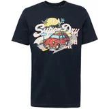 Superdry Majica mornarsko plava / svijetloplava / žuta / crvena