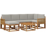 vidaXL Zunanja garnitura za sedenje 7 pcs Naravna in svetlo siva, (5000280058) | Shoptok.si