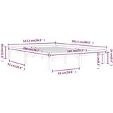  Okvir za krevet od masivne borovine bijeli 140 x 200 cm | shoptok.hr