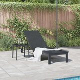 vidaXL Črn Poli ratan 200 x 54 x 27 cm Ergonomski Zložljiv ležalnik | Shoptok.si