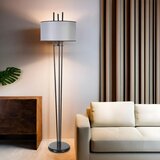 Opviq belen siyah lambader silindir Hasır gri abajurlu blackgrey floor lamp