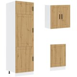  8-dijelni set kuhinjskih ormarića Kalmar konstruiranog drva Smeđa | Shoptok.si