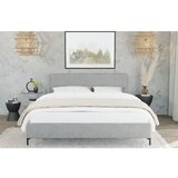 Ropez Svetlo siva oblazinjena zakonska postelja z letvenim dnom 200x200 cm Barker – | Shoptok.si