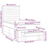 Box spring krevet s madracem tamnozeleni 90x190 cm baršunasti | shoptok.hr