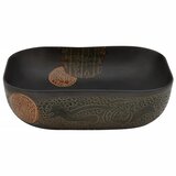 Nadgradni umivaonik crni pravokutni 48x37,5x13,5 cm keramički | shoptok.hr