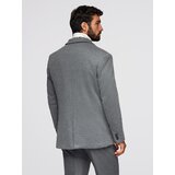 Ombre Men's knitted jacket with a fitted cut - light grey | Eponuda.ba