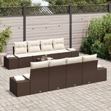  9-dijelni vrtni sofa set s jastučićima smeđi poli ratan | shoptok.hr