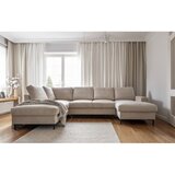 Miuform Bež sklopiva kutna garnitura od samta (s lijevim kutom) Lofty Lilly – | shoptok.hr